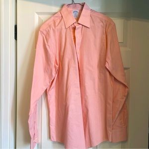 Brooks Brothers 15 light orange striped shirt
